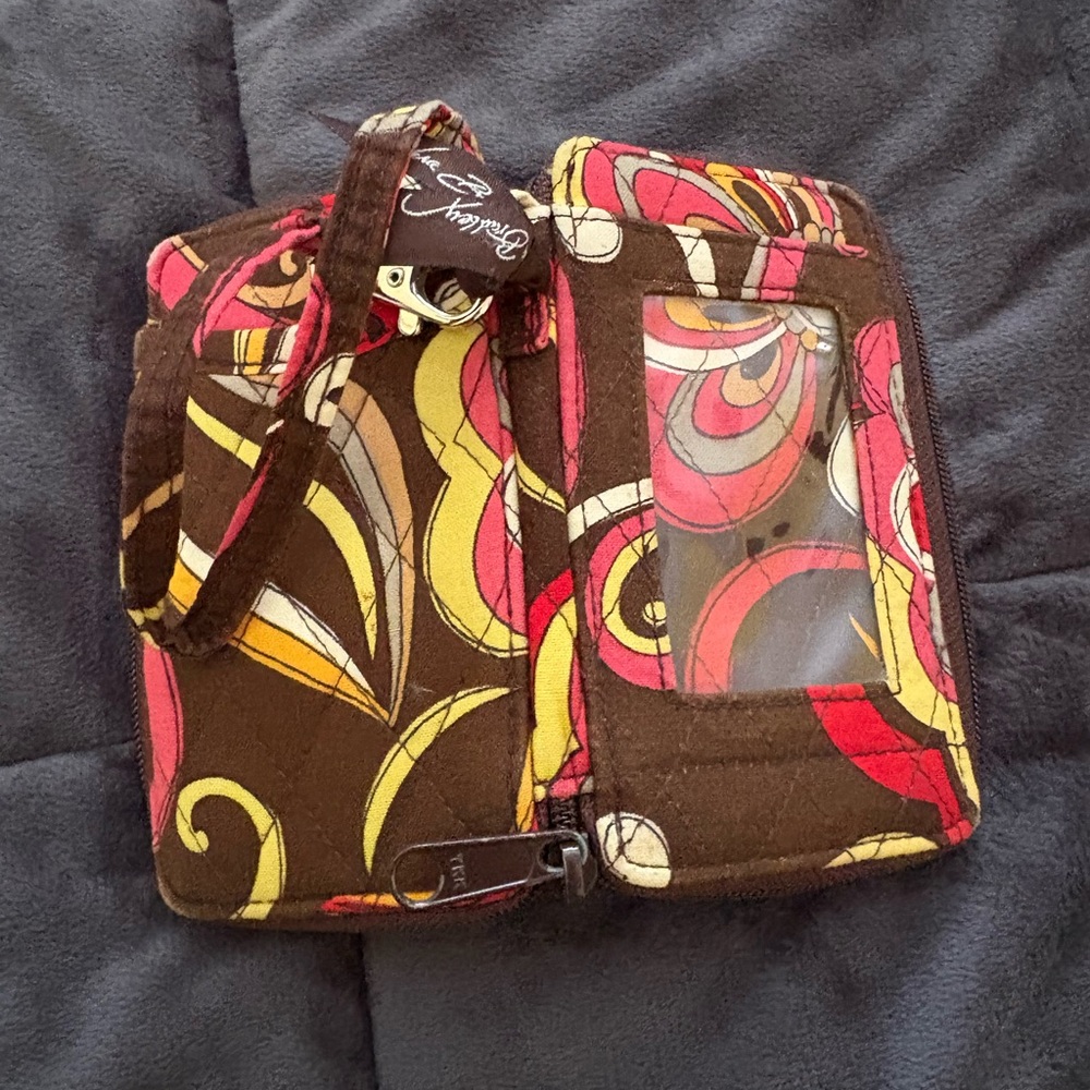 Vera Bradley Brown and Pink Swirl Wallet